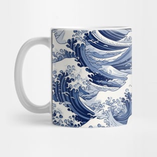 Ephemeral Crests: Hokusai Waves Reimagined Mug